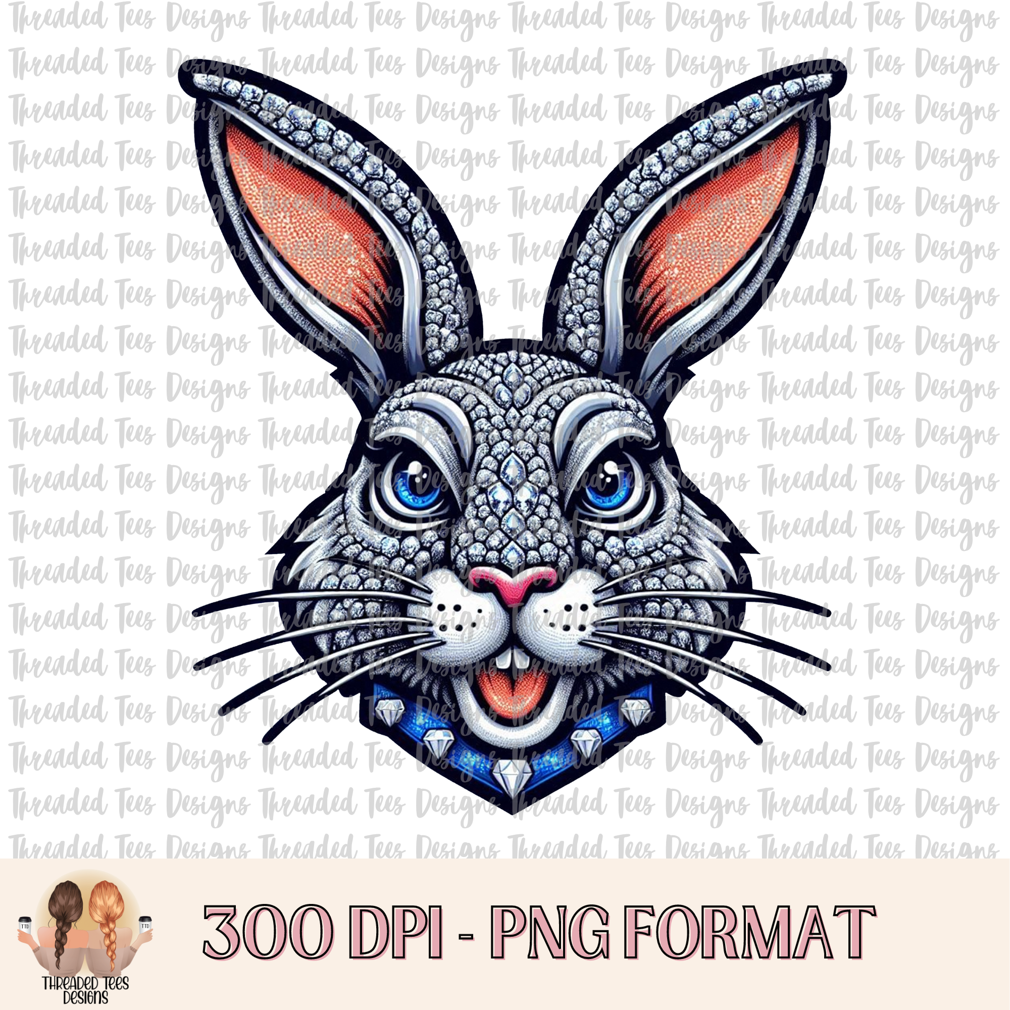 Whimsical Rabbit Portrait with Intricate Patterns and Vibrant Colors ...