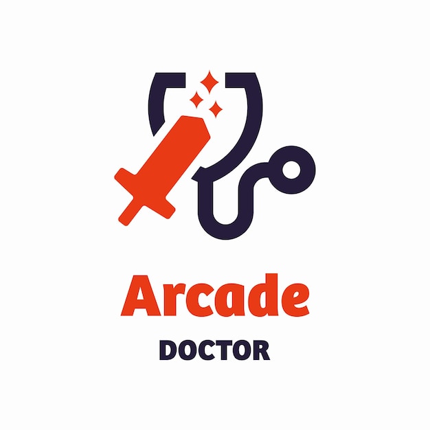 Arcade Doctor: Retro Gaming Icon with Vibrant Repair Tools | Jiffy Designs