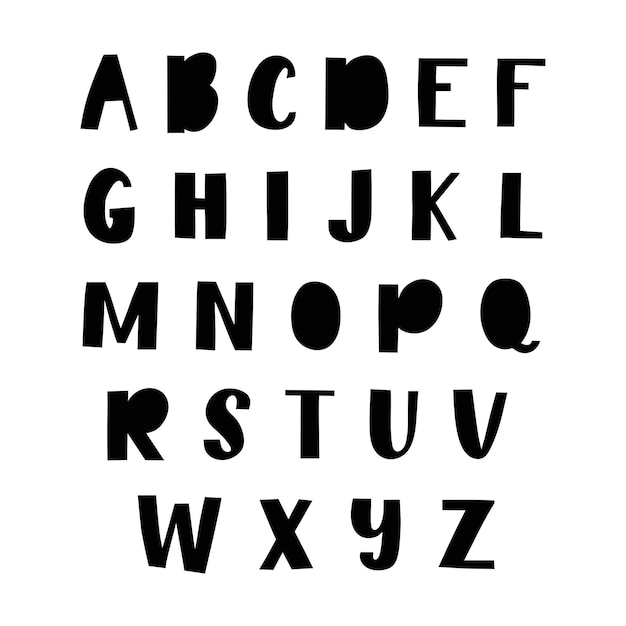 Striking Monochrome Alphabet: Bold, Expressive Letters in Black and ...