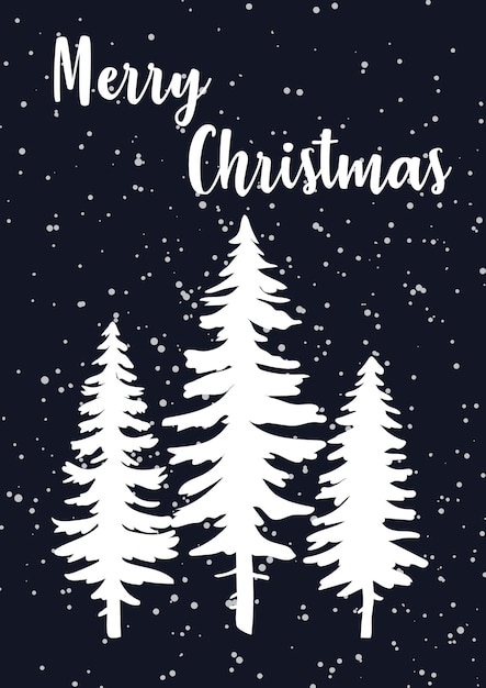 Serene Snowy Forest with Festive Calligraphy Text | Jiffy Designs