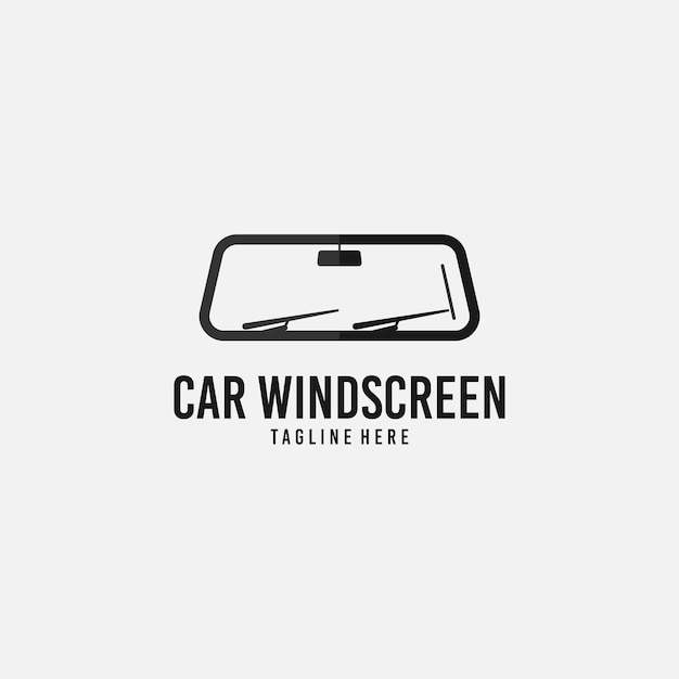 Minimalist Silhouette of a Car Windshield with Wipers Jiffy Designs