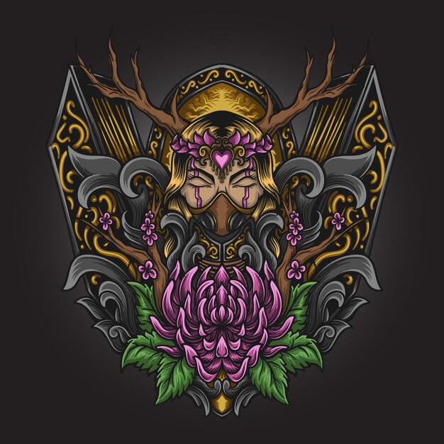 Majestic Floral Emblem with Ornate Golden Accents | Jiffy Designs