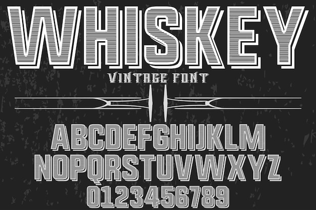 Vintage Whiskey Font with Retro Typography and Decorative Elements ...