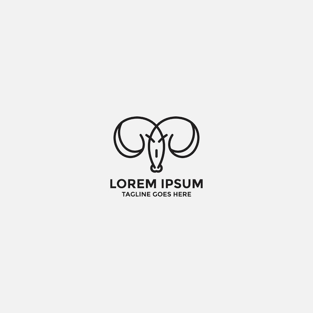 Elegant Monogram with Stylized Ram's Head Silhouette | Jiffy Designs