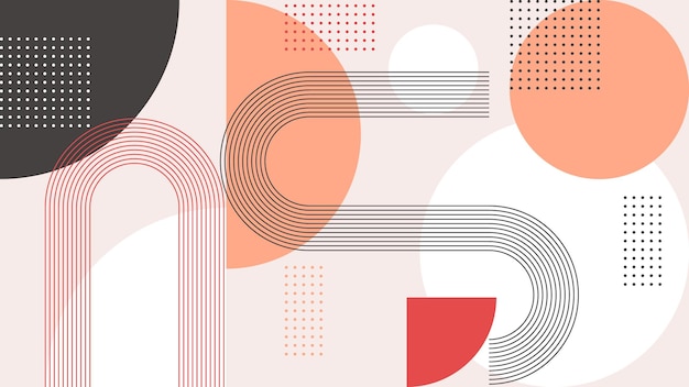 Geometric Shapes in Vibrant Coral and Black Tones | Jiffy Designs