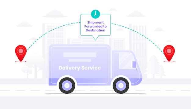 Delivery Truck Transporting Goods to Destination Points | Jiffy Designs