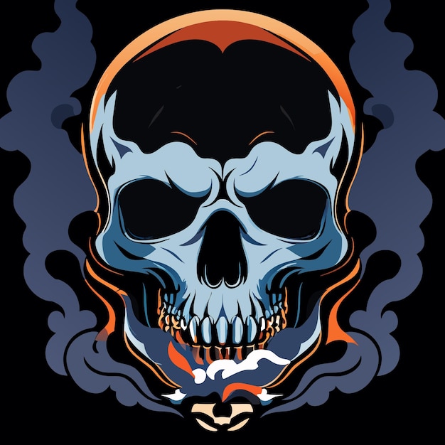 Menacing Skull Emblem with Fiery Glow | Jiffy Designs
