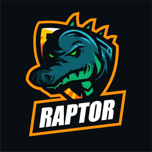 Fierce Raptor Mascot Logo in Bold Orange and Teal | Jiffy Designs