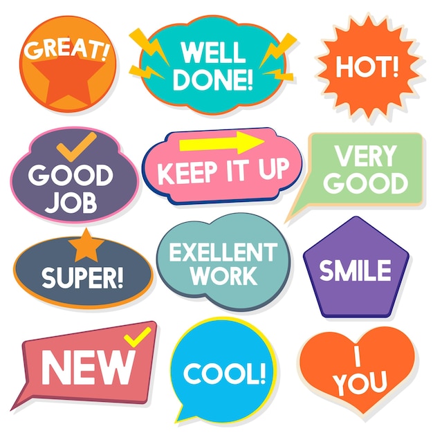 Vibrant Motivational Stickers Celebrating Achievement and Positivity ...