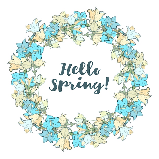 Vibrant Spring Floral Wreath with Greeting Message | Jiffy Designs