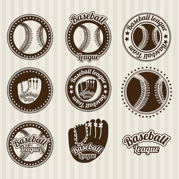Vintage Baseball Collection with Emblems and Insignia | Jiffy Designs