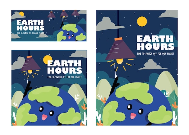 Vibrant Illustrations Celebrating Earth Hours and Environmental ...