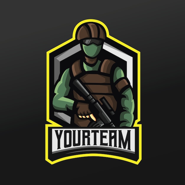 Rugged Warrior Emblem with Bold 'Your Team' Text | Jiffy Designs