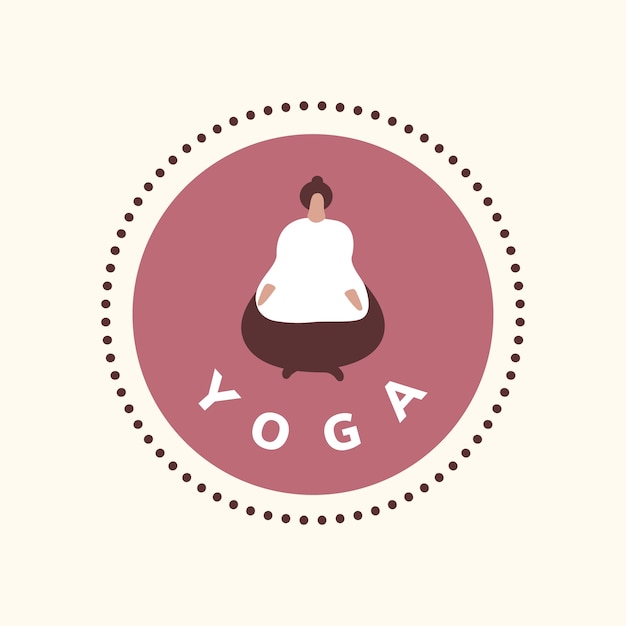 Minimalist Yoga Pose Illustration with Dotted Circle Frame | Jiffy Designs