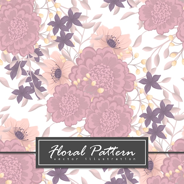 Elegant Floral Pattern with Blooms in Pastel Pink Hues | Jiffy Designs