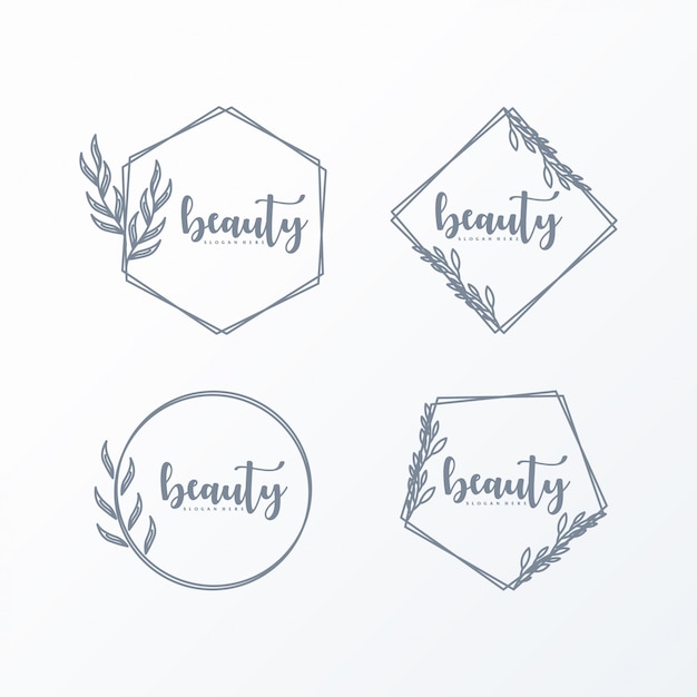 Elegant Beauty Laurel Wreath Frames and Logos Collection | Jiffy Designs