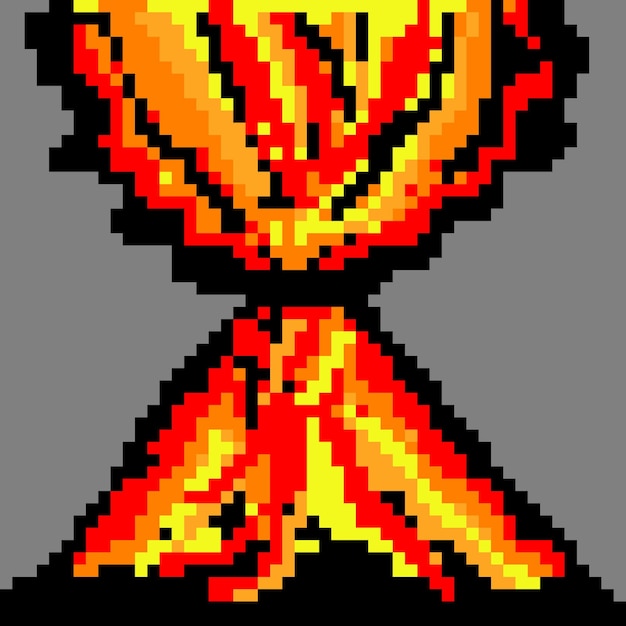 Vibrant Pixel Art Explosion of Fiery Colors | Jiffy Designs