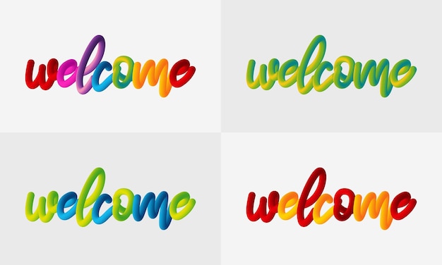 Vibrant Greeting: Colorful 'Welcome' Text in 3D Lettering | Jiffy Designs
