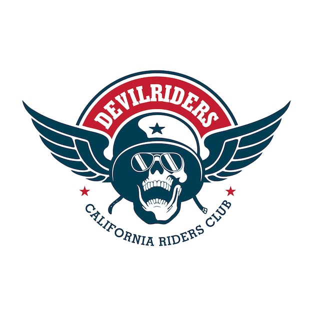 Winged Skull Emblem of the California Devil Riders Club | Jiffy Designs