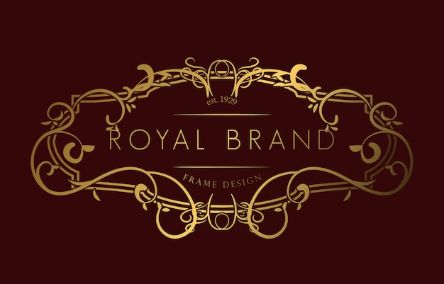 Elegant Golden Flourishes Adorn Regal Royal Brand Emblem | Jiffy Designs