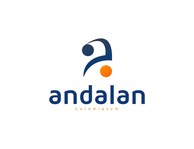 Minimalist Andalan Logo with Stylized Letter and Sphere | Jiffy Designs
