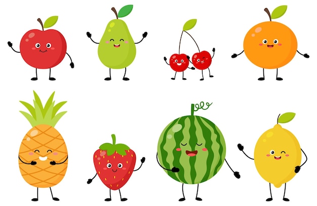 Vibrant Collection of Cheerful Fruit and Vegetable Characters | Jiffy ...