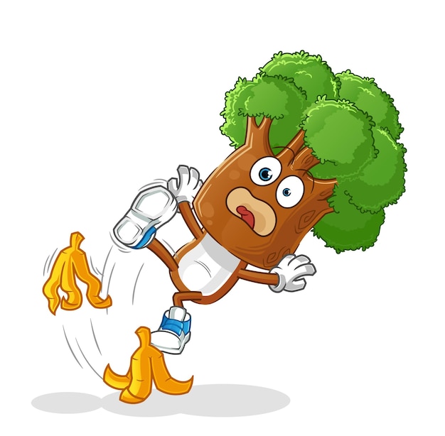 Funny Cartoon Tree Creature Slipping on Banana Peel Jiffy Designs