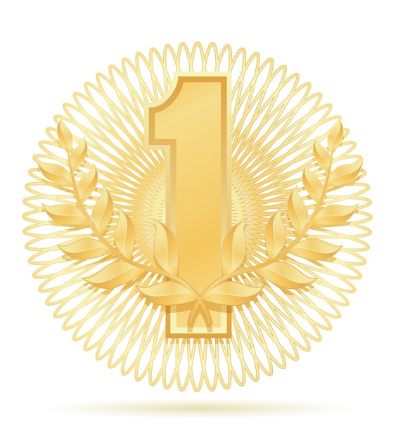 Radiant Golden Number One Emblem with Laurel Wreath | Jiffy Designs