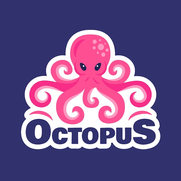 Charming Pink Octopus Logo with Playful Tentacles | Jiffy Designs