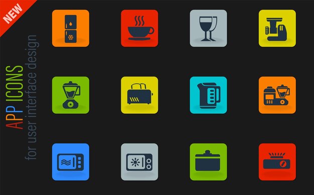 Vibrant Collection of Versatile Kitchen and Dining Icons | Jiffy Designs