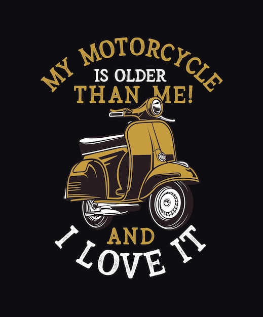 Vintage Scooter Illustration with Humorous Motorcycle Slogan | Jiffy ...