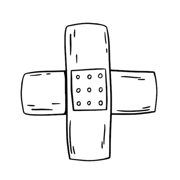 Simple Bandage Icon in Minimalist Sketch Style | Jiffy Designs