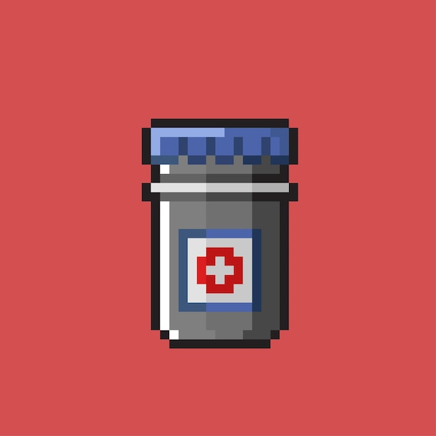Pixel Art First Aid Kit on Red Background | Jiffy Designs