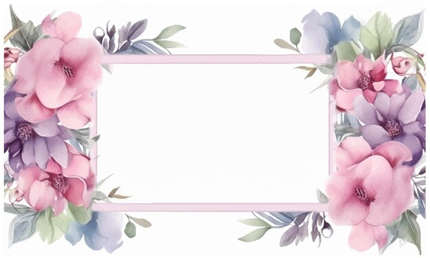 Elegant Floral Frame with Pastel Blooms and Greenery | Jiffy Designs
