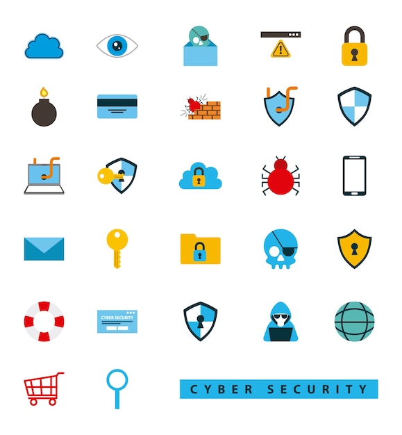 Vibrant Cyber Security and Computer Safety Icons Collection | Jiffy Designs
