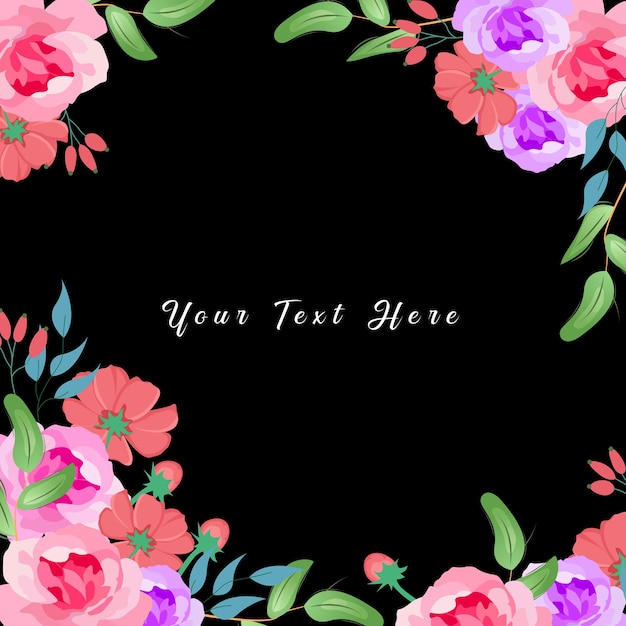 Vibrant Floral Frame with Customizable Text | Jiffy Designs