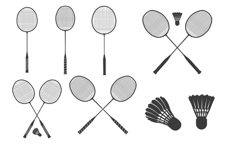 Badminton Racket Silhouette, Badminton Racket And Shuttlecock ...