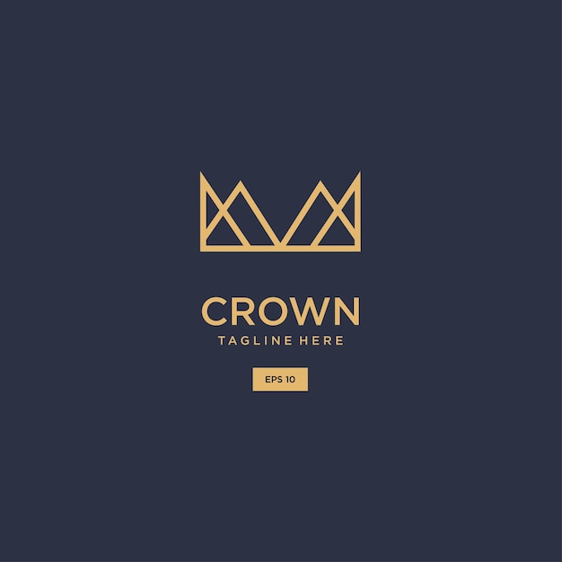 Elegant Golden Crown Emblem on Dark Navy Background | Jiffy Designs