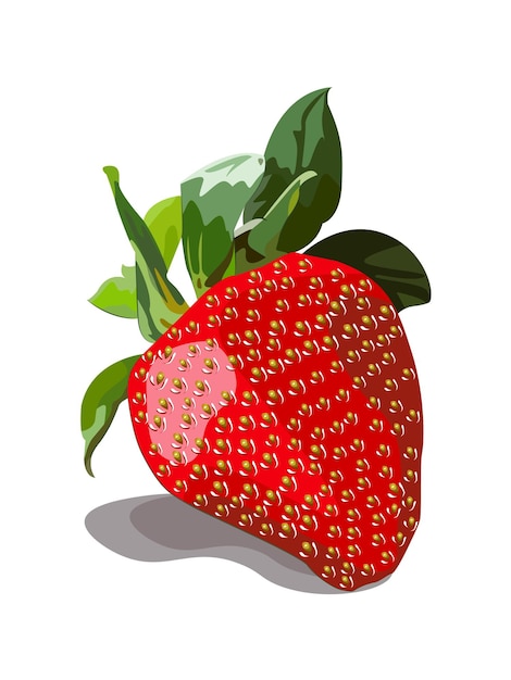 Vibrant and Juicy Strawberry with Lush Green Leaves | Jiffy Designs