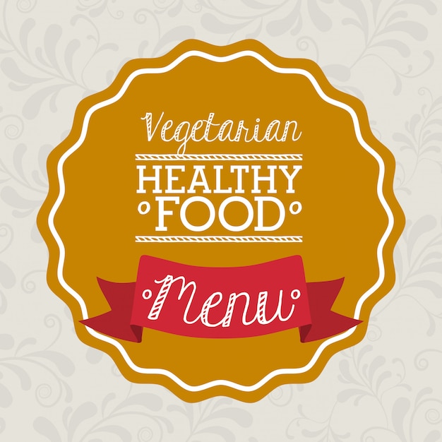 Vegetarian Healthy Food Menu Emblem with Ornate Frame | Jiffy Designs