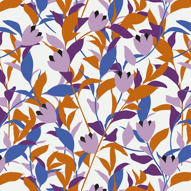 Vibrant Floral Pattern with Organic Shapes and Bold Colors | Jiffy Designs