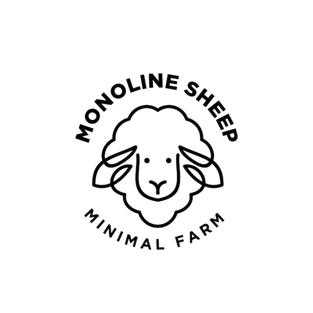 Minimalist Sheep Logo for Monoline Sheep Farm | Jiffy Designs