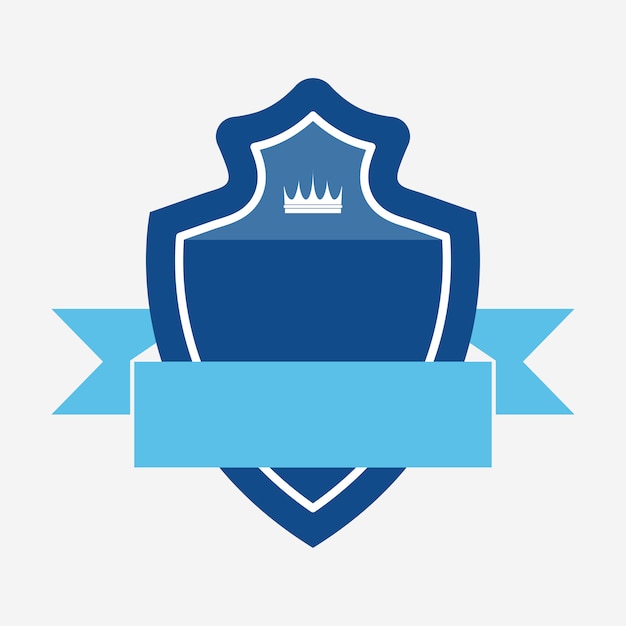 Regal Blue Shield with Elegant Crown Emblem | Jiffy Designs