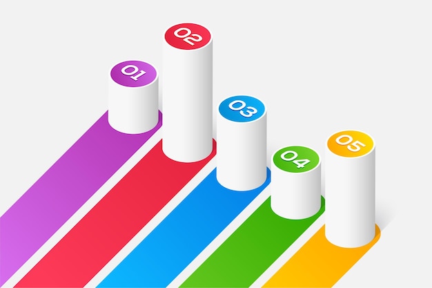 Vibrant Cylindrical Columns with Numbered Indicators | Jiffy Designs