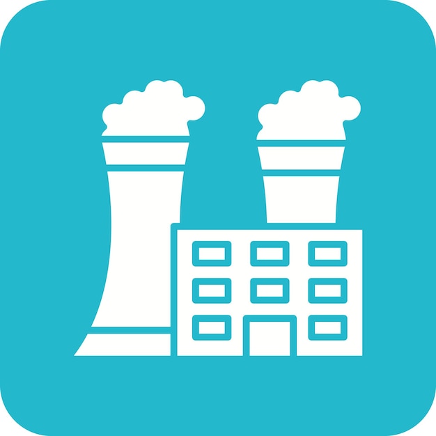 Iconic Factory Silhouette on Vibrant Teal Background | Jiffy Designs