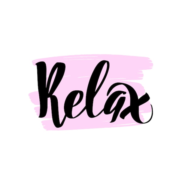 Elegant Calligraphic 'Relax' Text in Minimalist Style | Jiffy Designs