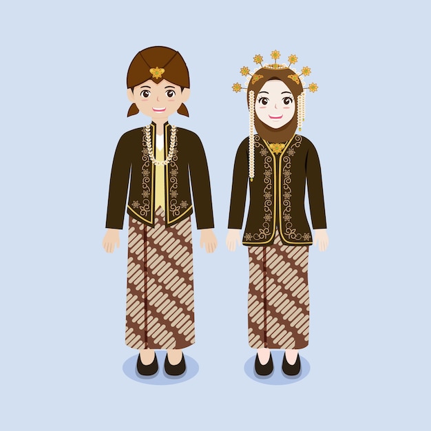 Elegant Javanese Couple in Traditional Batik Attire | Jiffy Designs