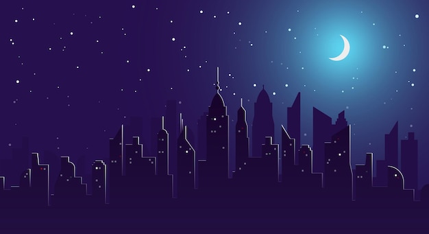 Enchanting Cityscape Under the Starry Night Sky | Jiffy Designs