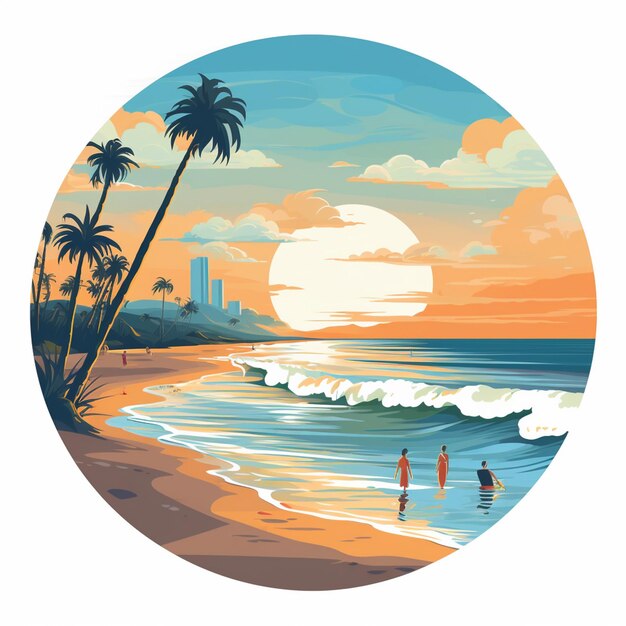 Vibrant Sunset Over Tropical Beach Landscape | Jiffy Designs
