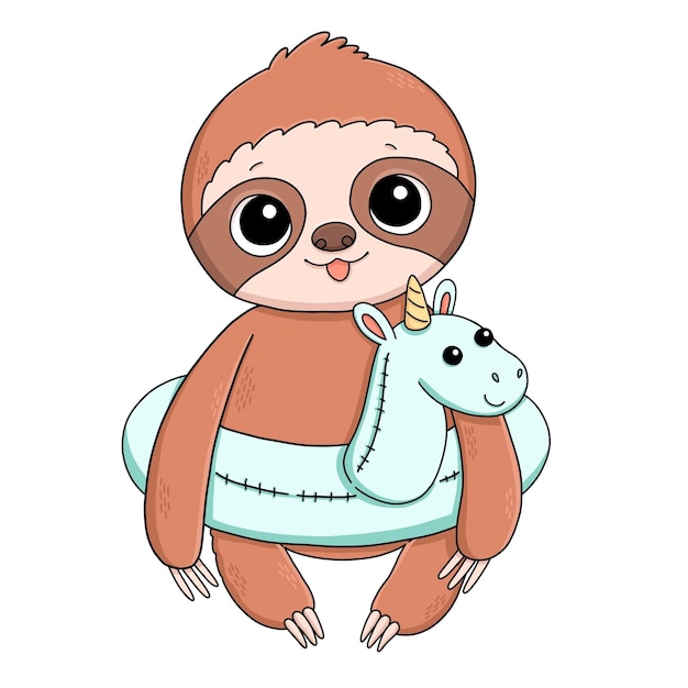 Adorable Sloth Riding Inflatable Unicorn | Jiffy Designs